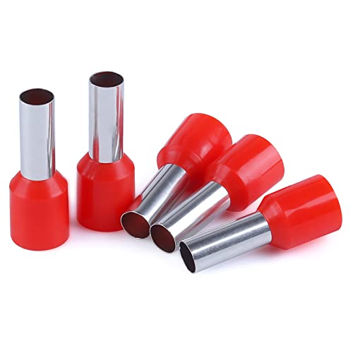 XHF 200 PCS AWG 6/16mm² Wire Ferrules Insulated Copper Crimp Connectors, Crimp Pin Cord End Terminals Red - color: 200 PCS AWG 6/16.0mm²Red