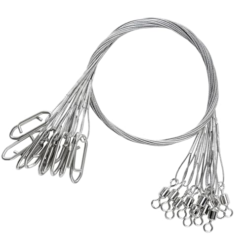 QISHUO Heavy Steel Fishing Leader Saltwater High Strength Wire Leader Line Bait Freshwater Fishing Leaders Stainless White Nickel - size: Size #4 (11.8in-50lb) 30pcs