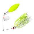 Booyah Glow Blade Spinner-Bait Bass Fishing Lure - color: Chartreuse White, style: Tandem (3/8 Oz)