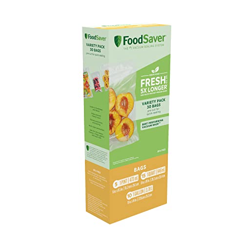 FoodSaver Premium Vacuum Sealer Bags Multisize Variety Pack 30-Count Perfect for Freezer & Pantry Storage Sous Vide Cooking BPA Free - size: Variety Pack (30 Bags)