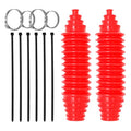 Steering Rack and Pinion Boot Kit, Universal Silicone Bellow Steering Rack Guide Kit with 6 Cable Ties & 4 Clamps, Auto Inner Tie Rod Boot 103-3070 Bellow Car Boots Accessories（Red) - color: Red