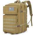 Tactical Backpack 45L Army Military Rucksack, Water Resistant MOLLE Pack, Large 3 Day Bug Out Bag for Men & Women, Durable Outdoor Gear for Hiking, Camping, Hunting, Travel (Khaki) - color: Khaki
