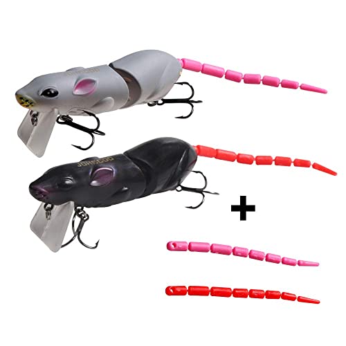 JOHNCOO Swimbait Hard Artificial Baits Mouse Fishing Lures Multi Jointed Fishing Lures Kit for Pike Bass - color: #E
