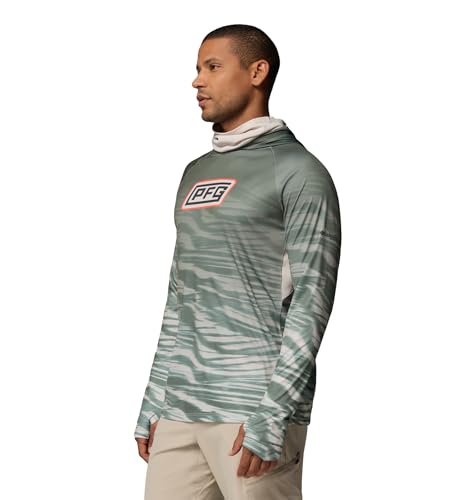 Columbia Men's Pfg Super Terminal Tackle Vent Hoodie - color: Dark Stone Currents Fade, size: XX-Large