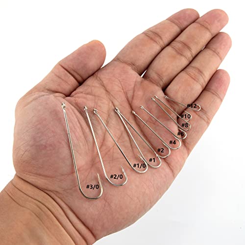 Dr.Fish 100 Pack Aberdeen Hooks Freshwater Fishing Hooks, Extra Long Shank Light Wire, Crappie/Bass/Bream/Bluegill/Panfish Fishing - size: #2-100 Pack