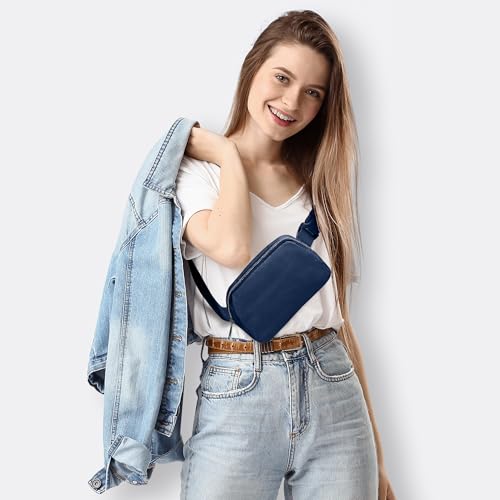 JSJ Mini Fanny Pack for Women & Men,Valentines Day Gifts for Girls Teens Kids Daughter Sister Her,Trendy Stuff Crossbody Bags Cute Everywhere Belt Bags. (Blue) - color: Blue
