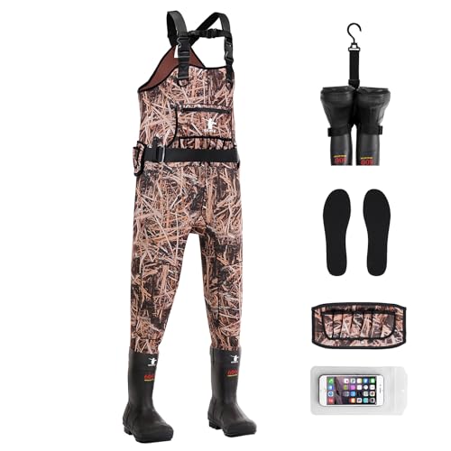GearOZ Duck Hunting Waders for Men & Women, 5mm Neoprene Waterproof Chest Insulated Camo Wader Fishing Waterfowl Hunter