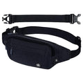 WATERFLY Fanny Pack Waist Bag: Small Hip Pouch Bum Bag Fannie Pack Phanny Fannypack Waistpack Bumbag Beltbag Sport Slim Fashionable for Jogging Hiking Hiker Woman Man - color: Black