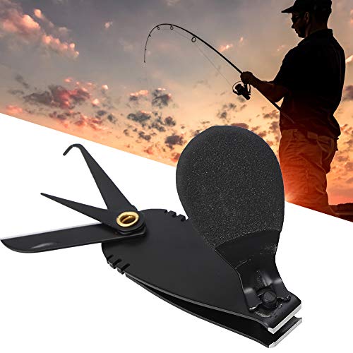Fishing Line Cutter, KIMISS 2Pcs Multifunctional Stainless Steel Fishing Tool Cutting Nipper Clipper Tackle Accessory Fishing Clippers Line Cutter Braid Tool Nippers with Lanyard Clipper B