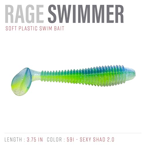 Strike King Rage Swimmer Soft Bait - color: 591 - Sexy Shad 2.0, size: 3.75"