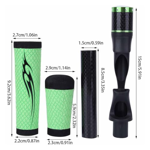 Joyzan Fishing Rod Handle, Spinning Fish Fly Rods Handles Building Split Grip Replacement Parts with Reel Seat Rear Soft ACS PU Extension Rotatable Holder Tackle DIY Casting Repair Accessories Kit