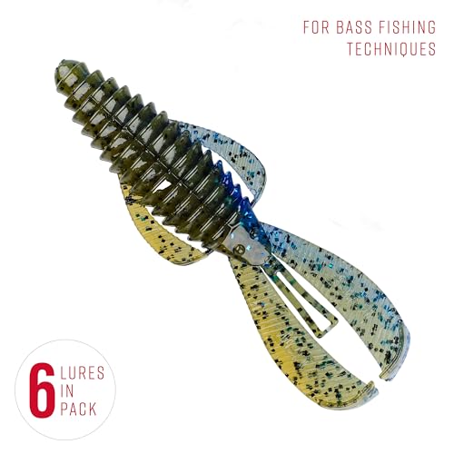 Strike King Rage Bug Fishing Lure, Soft Plastic Grub, Unique Design, Subtle Action - color: Okeechobee Craw