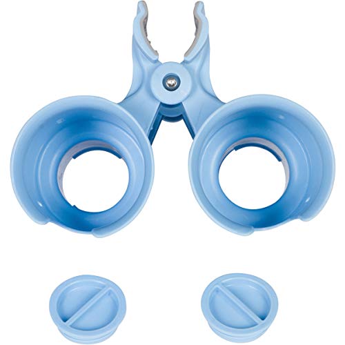 ROBOCUP, (Light Blue), Patented Clamp On Boat Cup Holder |Multifunction Dual Drink Caddy for Fishing Poles, Tools, Net, Gaff |Portable Storage for Boating, Beach, Umbrellas, Golf Carts, Strollers - color: Light Blue, size: Standard Spring