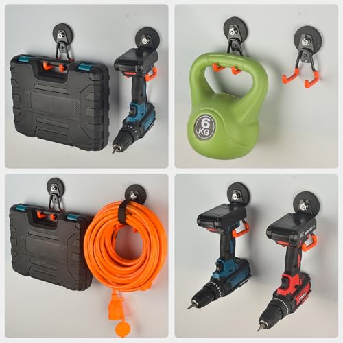 MUTUACTOR Updated Strong Magnetic Hooks,4PCS Scratch-Resistant Heavy Duty Garage Magnet Hook,20lbs Powerful Storage Tool Hooks for Organizing Cordless Impact Drivers,Garden Shovel Tool Box - style: Updated 2.6in Magnet M Red Hooks 4PCS