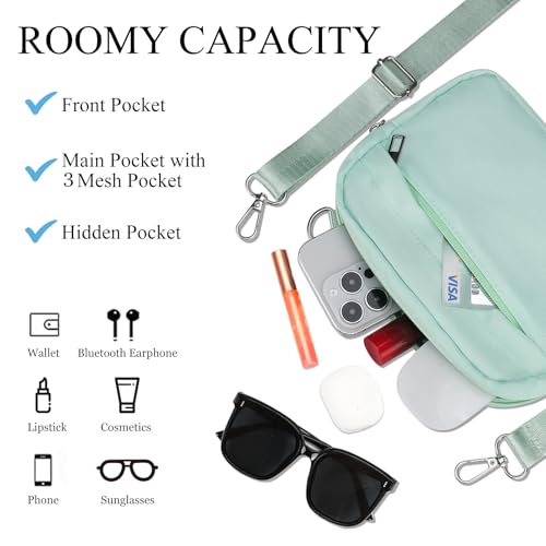 MAXTOP Small Crossbody Bags for Women Belt Bag Fanny Pack with Adjustable Strap - color: Mint Green, style: Small Crossbody Bag