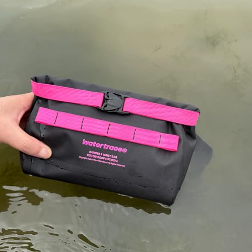 Waterproof Waist Bag, for Surfing, Paddleboarding, Boating,Cycling,Water Park Activities (Black/pink) - color: Black/pink