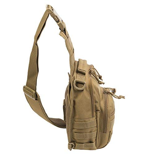 DEPARTED Sling Pack Military Rover for Fly Fishing Camping Hiking Trekking Bag for Men and Women (Tan) - color: Tan