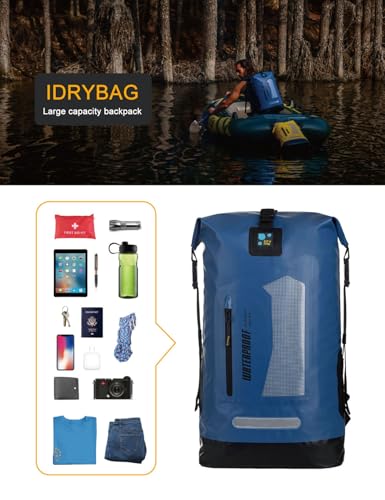 IDRYBAG Waterproof Backpack for Men 20L/30L/40L, Floating Dry Bag Kayak, Dry Backpack Hiking - color: Blue, size: 20L