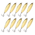Fishing Spoons Lures, Metal Saltwater Treble Trout Lures Jigging Spoon with Treble Hooks Casting Spinner Baits - color: Gold, size: 35g / 1 1/4oz