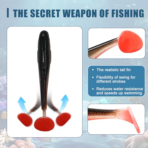 9KM DWLIFE Fishing Lures Pre-Rigged Soft Fishing Lures Bass Bait for Freshwater Saltwater Soft Plastic Lures for Bass Trout Walleye Fishing Gift