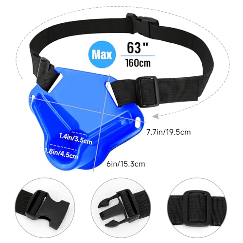 SANLIKE 2PCS Adjustable Fishing Fighting Belt ABS Rod Waist Support Tackle | Soft EVA cushion eases belly pressure, quick adjust waist strap, deep rod slot, bonus metal clip for small tackle storage - color: Blue Fishing Belt-- 2pcs