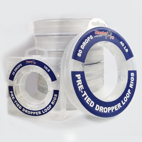 MASTERPRO Pre-Tied Dropper Loop Rigs, Fishing Line Spool 10LB 15LB 20LB 30LB 40LB 50LB 60LB 80LB 100LB, Suitable for Saltwater Freshwater Fishing - size: big bobbin-10LB