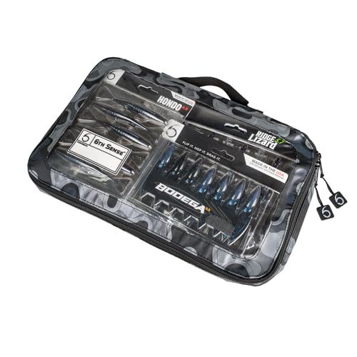 6th Sense – Bait View Fishing Tackle Bag, Clear View Soft Plastic Storage - color: Willis - Thermal Hog, size: X-Large