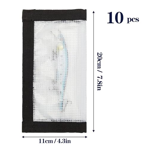 10 Pcs Fishing Lure Wraps Durable Clear PVC Lure Wrap for Fishing Rod Saltwater Hook Covers Fabric Lure Protector