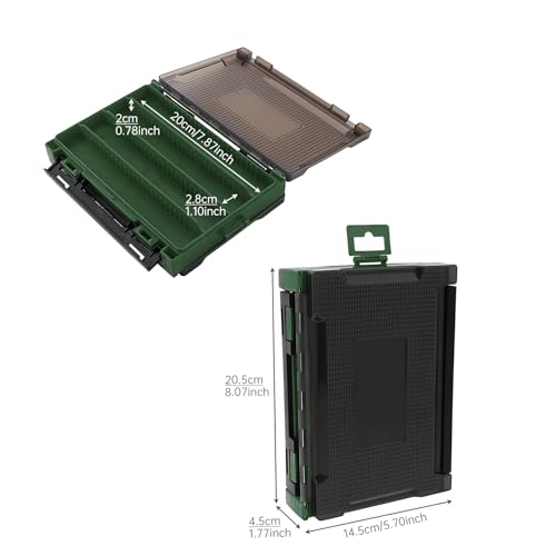 Fishing Accessories Storage Box, Double Sided Tackle Boxes Hook Organizer, Fishing Lure Case for Lure Bait Accessories (Green) - color: Green