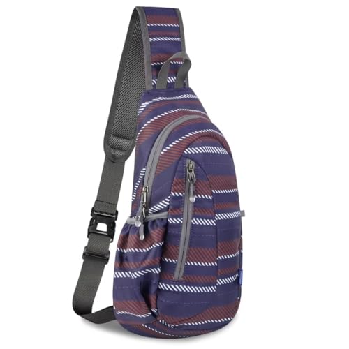 TITECOUGO Small Sling Bag, Lightweight Crossbody Backpack for Men Women, Shoulder Bag for Sports and Outdoor - color: Mix-stripe Pattern