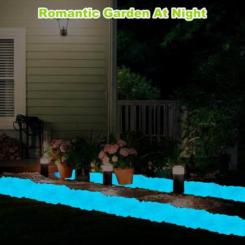 500pc Blue Glow Stones Glow in The Dark Pebbles Blue Fish Tank Rocks Luminous Stones for Walkway Pathway Backyard Glow in The Dark Rocks Outdoor Glowing Rocks for Garden Aquarium Lawn,Blue - size: 500, style: Blue