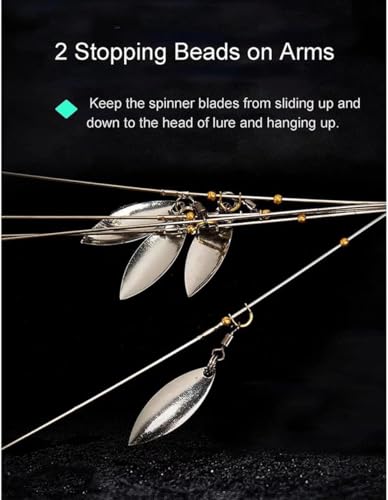 2Pcs Umbrella Rigs for Bass Stripers Fishing, Blue Freshwater Fishing Swimbait Lures Rig Kit, Lures, Baits Attractants