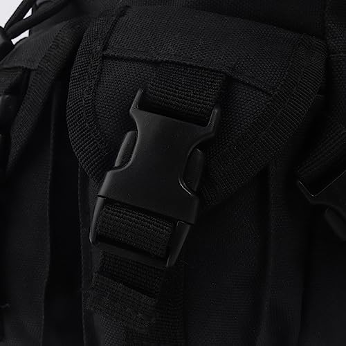 Fanny Pack Tactical Water Bottle Waist Pack Military Fanny Packs MOLLE Army Waist Bag Utility Hip Belt EDC Pack Bag for Outdoors Traveling Camping Hunting Running Cycling Fishing Dog Walking (Black) - color: Black