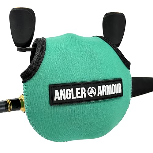 Angler Armour Baitcast Reel Cover | Baitcaster Sleeve | Fishing Reel Pouch | Low Profile Baitcasting Reel Protector | Neoprene Reel Case | 50 100 200 Series Baitcast Covers - color: Lagoon Seafoam