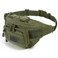 SOWHUP Tactical Fanny Pack,Military Waist Bag Pack with U.S Patch Utility Hip Belt Bumbag for Outdoor Fishing Hiking (Army Green(4 Zipper Pockets)) - color: Army Green(4 Zipper Pockets)