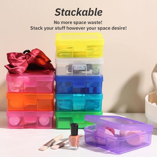 novelinks Plastic Small Storage Containers with Lids for Organizing | 18 Pack, Small Color, Task Boxes for Special Education, Board Game Storage Containers, Balloon Storage Organizer, Mini Box - color: 18 Pack Small -Color