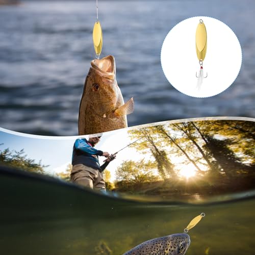PATIKIL Fishing Spoons, Fishing Lures Casting Spoon Treble Hooks Jigs Hard Metal Spinner Baits for Freshwater Saltwater - style: 3/4oz
