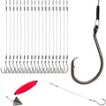 Dovesun 30PCS/20PCS Circle Hooks Fishing Pre-Rigged Catfish Rig for Saltwater Freshwater Catfish Hooks with Wire Leader 2/0 4/0 6/0 8/0 10/0 - color: B-2/0 Circle Hooks Kit-20PCS