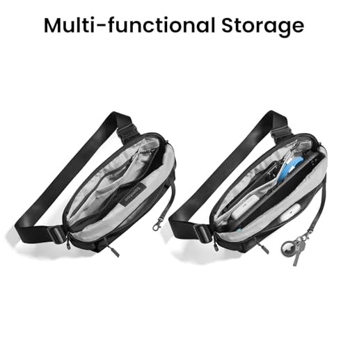 tomtoc Compact EDC Sling Bag 3L-10L, Minimalist Crossbody Bag Chest Shoulder Pack for Men Women, X-pac/Recycled Polyester - color: Black-s, size: S(Fits iPad Mini)