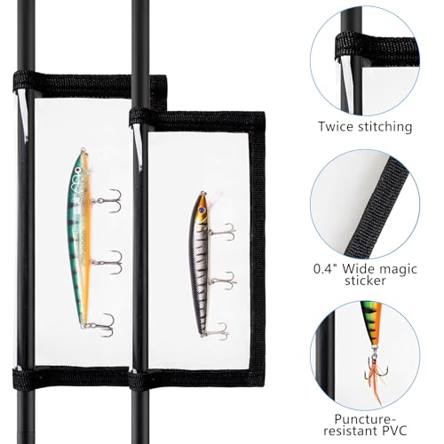 8 Pack Fishing Lure Wraps,Resistant Clear PVC Lure Covers Water-Resistant Tackle Storage for Rod Fabric Hook Protectors