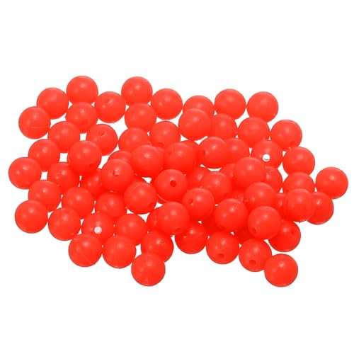 Fishing Beads Glow Hard Plastic Fishing Bait Eggs Lure Rigs Accessories, Fit for Saltwater Freshwater - Round - color: Red, size: 7 mm