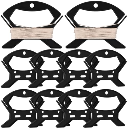 Garneck 10pcs Rope Winder: Cord Cable Organizer for Extension Cord Storage Rope Line Winder for Fishing Camping Outdoor Tools Portable Reusable String Wrap Black - size: 11.2x9.1cm
