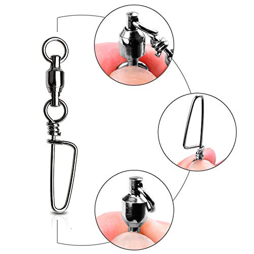Snap Fishing Swivels Ball Bearing Black Nickel Ball Bearing Swivels Saltwater Heavy Duty Barrel Swivels for Freshwater Saltwater Fishing - size: Size 9+9 (400lb) 20 Pcs