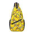 Unique Rubber Duck Sling Bag Crossbody Backpack for Men Women a Bunch of Yellow Rubber Ducks Cartoon Animal Overlay Chest Bag Casual Shoulder Backpack Sport Travel Hiking Daypack - color: Rubber Ducky Cartoon Animal