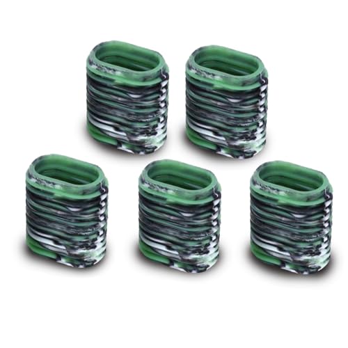 HERCHR Fishing Reel Grip, 5 pcs Non-Slip Rubber Universal Casting Spinning Fishing Rod Sleeve Baitcaster Knob Covers Fishing Reel Handle Grip - color: Green