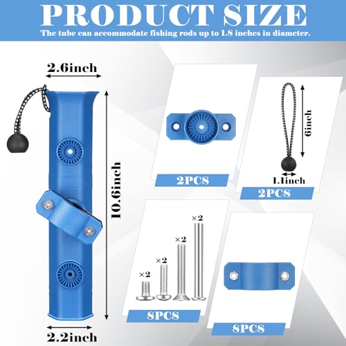 Seenelling Fishing Rod Holder for Bike Rack Pole Mount Rotatable Fishing Chair Pole Holders with Clamp for Boat Bicycle Motorcycle Kayak Cart - color: Blue