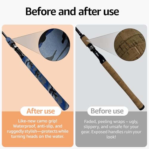 Camo Pattern Heat Shrink for Tennis Rackets & Tool Handles - No Residue, Durable Fit (30mm Diameter, 1.65 ft Length, Gray Camo Color) - color: Blue Camo, size: 25mm dia. x 1.65 ft long