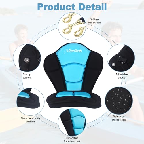 Thickened Kayak Seat,Kayak Seats with Back Support– Cushioned Canoe Backrest with Sit-On-Top Design, Padded Back Support for SUP Paddle Boards, Rafting, Fishing - color: Green, size: 1 Pcs