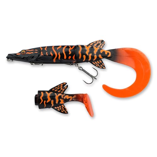 Savage Gear Hybrid Pike Fishing Hard Bait - color: Black Orange Pike, size: 6 3/4 in - 1 1/2 oz