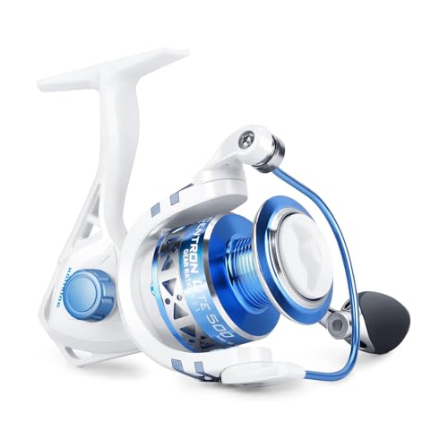 KastKing Centron & Centron Lite Spinning Reels, Size 500 is Perfect for Ice Fishing, Up to 17.5 Max Drag, 5.2:1 Gear Ratio, Ultra Smooth Powerful, CNC Aluminum Spool, 9+1 BB Light Weight - color: Centron Lite - Collapsible Handle, size: Size 500